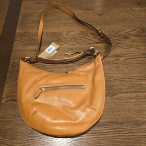 Margot carmel leather saddlebag